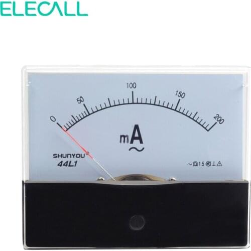 ELECALL 44L1 200mA AC 0-200mA Battery Charger Meters Rectangle Analog Panel Amper Meter