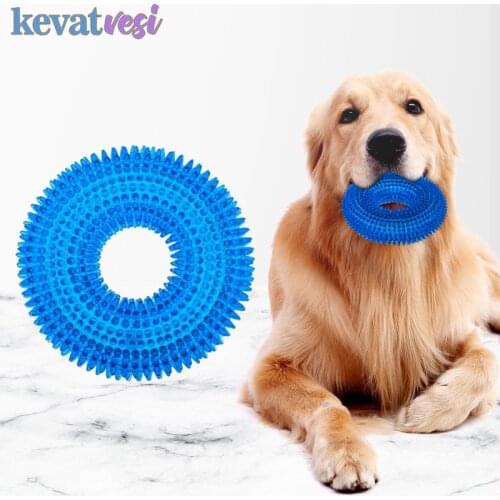 S/M Squeak Chew Pet Toys Squeak Tooth Cleaning Toy for Small Large Dog Training Thorn Circle Ring Toys Interactive Pets Supplies