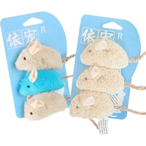 3Pcs Cat Toys False Mouse With Catnip Interactive Mini Funny Animal Playing Toys For Cats Kitten Simulation Plush Mice Toy