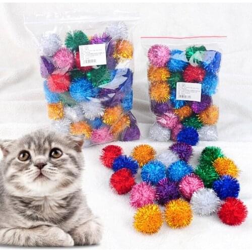 Cat toys Cat interactive sound paper self-hey to relieve boredom color bright silk glitter toy ball