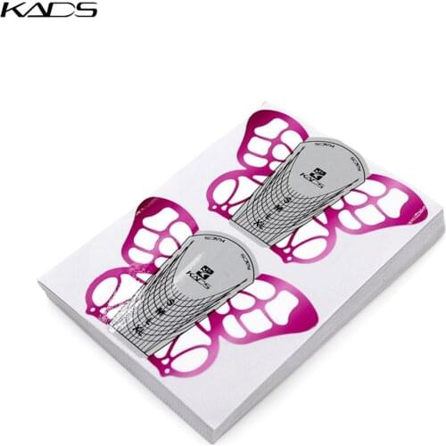 KADS 100pcs/Roll Butterfly nail art forms Nail supplies tools Golden Nail Art Tip Extension Nail Forms for Acrylic UV Gel