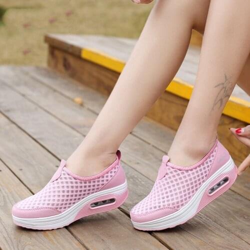 Women Flat Platform Breathable Shoes Woman Summer Zapatos Mujer Wedge Sneakers Comfortable Casual Walking Ladies Shoes XKD7054