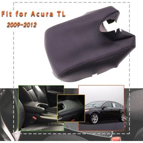 EIDRAN Black Microfiber Leather Center Console Lid Armrest Pad Cover Fits for 2009 2010 2011 2012 Acura TL