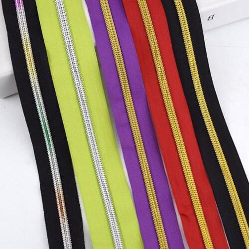 Meetee 2/5Meters 5# Colored Nylon Zipper Coil Code Zip for Luggage Garment Purse Bag Zips DIY Home Decoration Sewing Accessories