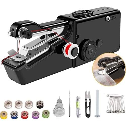 Mini Handheld Sewing Machine Household Electric Small Sewing Wig Sewing Machine for DIY Clothes Stitching Accessoreis