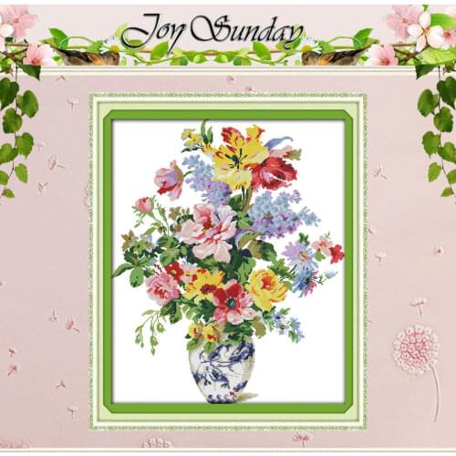 Flowers blooming (2) Patterns Counted Cross Stitch 11CT 14CT Cross Stitch Set Wholesale Cross-stitch Kit Embroidery Needlework