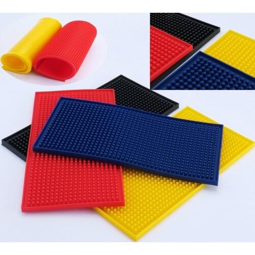 Non-slip Bar Rubber Mat PVC Pad Coaster Kitchen Placemat Bar Rectangle Mat Cup Mug Beer Whiskey Waterproof Bar Accessories