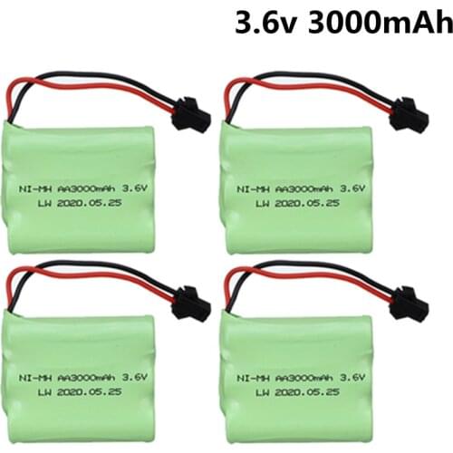 3.6V 3000mAh Ni-MH AA Battery pack For Rc toys car boat truck train parts 3.6V 700mah rechargeable NIMH Battery SM Plug