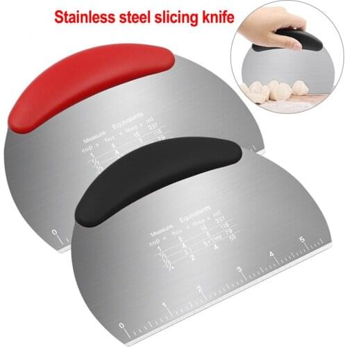 NEW Stainless Steel Dough Scrapers Cream Smooth Cake Spatula Baking Scraper Kitchen Scrapers for Pizza Dough Pastry Cake
