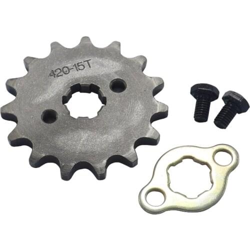 Front Engine 420# 17mm 20mm 15T Teeth Chain Sprocket With Retainer Plate Locker