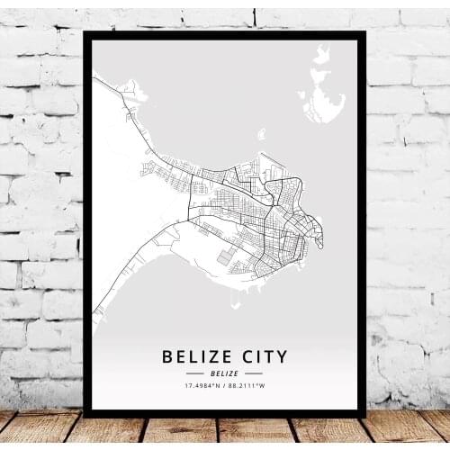 Belize City Belize Map Poster