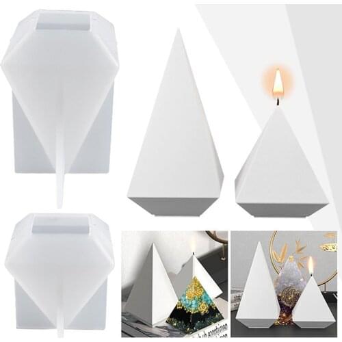 Transparent Ring Holder Cone Resin Mold DIY Hexagonal Pyramid Silicone Candle Molds For Resin Casting Soap Aromatherapy Candle
