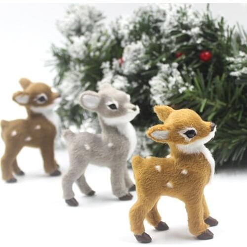 Realistic Christmas Deer Toy Animal Model Simulation Elk Xmas Decoration DIY Miniature Reindeer Garden Ornament Home Party Decor