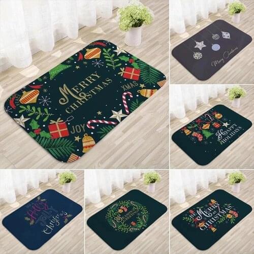 Santa Claus Flannel Mat Christmas Carpet Merry Christmas Decorations For Home Door Xmas 2019 Christmas Ornaments New Year 2020