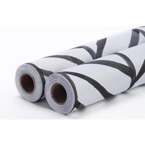 Self Adhesive Peel and Stick Stripes Herringbone Wallpaper Modern Pvc Black White Vinyl Contact Paper Rolls For Room Home Decor