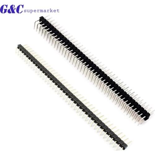 10/20/50PCS 40 Pin Header Socket Pin 2.54mm Pitch Single/Double Right Angle Male