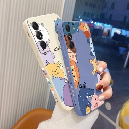 Cute Animal Silicone Case For Samsung Galaxy S21 S20 FE S10 S9 Ultra Plus S10e Note 20 ultra 10 9 Plus Phone Back Cover Case