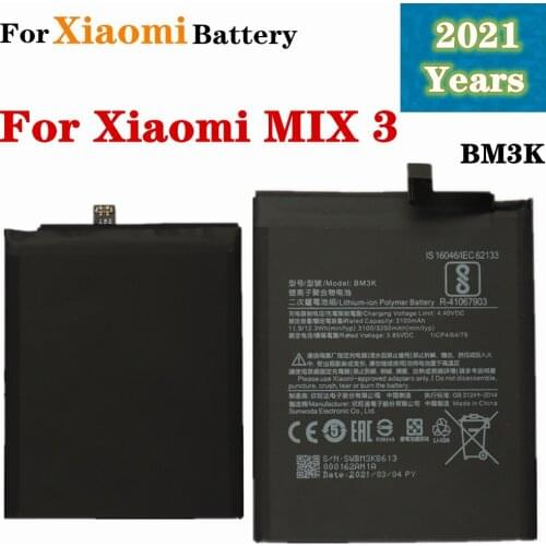 2021 Years BM3K Replacement Battery For Xiaomi Mi Mix 3 Mix3 Phone Battery High Capacity 3200mAh High Quality Batteries