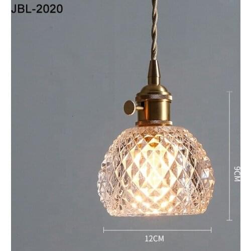 Modern Minimalist Copper Living Room Dining Room Bedroom Small Chandelier Retro American Model Room Glass Brass Chandelier