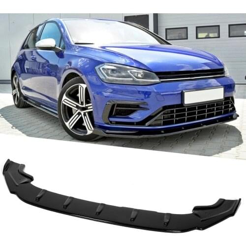 Glossy Black Maxton Style Front Bumper Lip Spoiler Splitter For Volkswagen Golf 7/7.5 GTI R 2013-2020