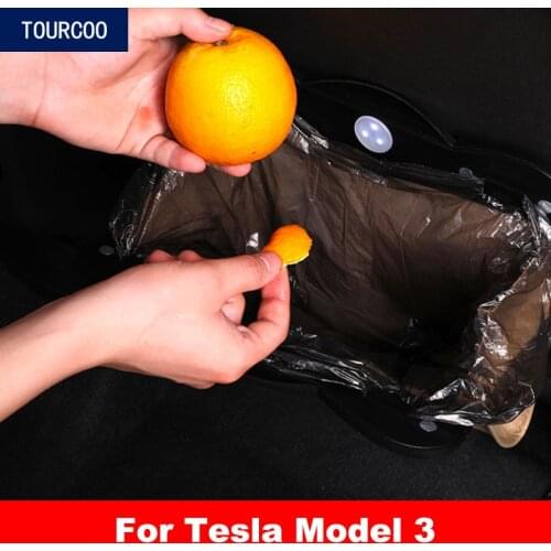 Car Rear Seat Garbage Collection Bag Storage Bag for Tesla Model 3 Car Styling Modification Accessories