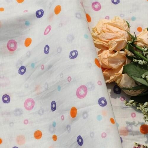 TY High Quality 30%silk 70%cotton Digital Printed Fabric For Sewing Cloth Dresses Robe Summer Thin DIY Handmade Designer