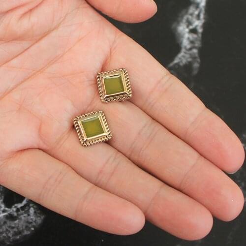Vintage Clip On Earrings Stud Square Nordic Palace Style Non Pierced Ears Earing Clip-On Creative Retro Jewelry For Women Ladies