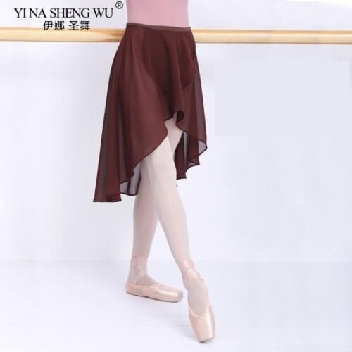 Ballet Skirt Women Adult Long Wrap Chiffon Skirt Ballet Tutu Skate Skirt Adjustable Buckles Ballerina Dance Wear Chiffon Dress