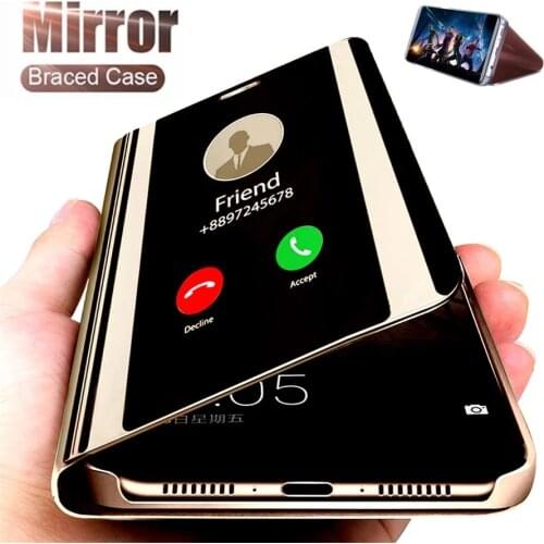 Mirror Flip Phone Case For VIVO Y17 V9 Y85 V15 S1 PRO Y97 V11i PRO Y81 83 67 75 66 Y65 V5 V7 IQOO NEO NEX Shockproof Holder Case