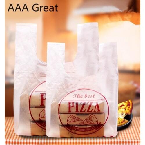 Supermarket Waistcoat Plastic Shopping Bag Vest Baking Takout Goods Packaging Plastic Bags Food Party Wedding 50Pcs