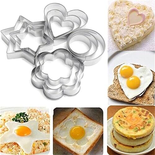 1 set Cookie Biscuit Cutters Round Star Heart Flower Shape Molds DIY Cake Decor
