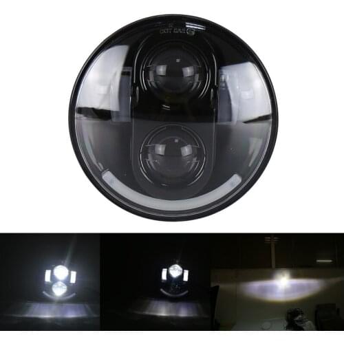 1PC 6000K 5.75Inch 5 3/4 Round Motorcycle LED Headlight Headlamp with Angel Eye Hi-Lo Beam for '04-later XL