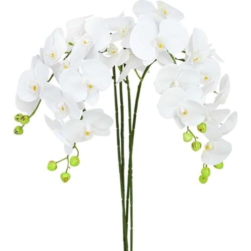 1PCS 9Heads Artificial Flowers Butterfly Orchid PU Material High Quality Phalaenopsis Fake Flower For Home Wedding Decoration