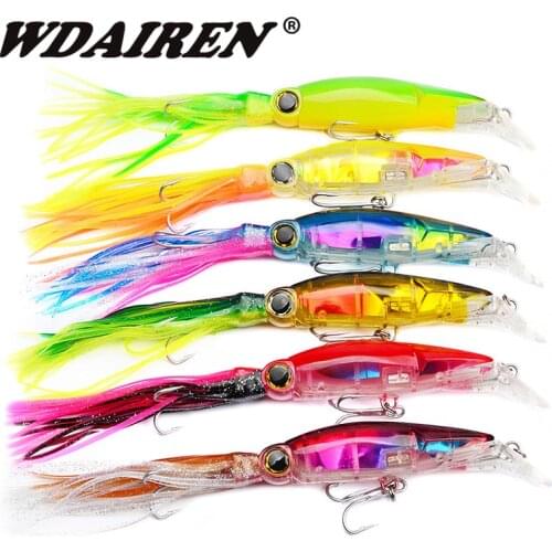 1Pcs Octopus Crank Swings Squid 23cm 44g Bait Artificial laser Hard Bait Tuna Sea Fishing Wobblers Spinner Tools Allure 6 Color