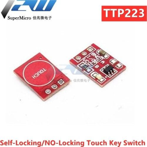 10Pcs/lot TTP223 Touch Key Switch Module Self Locking Push Button / Capacitive Switches Non-Lock Single Channel Rebuild