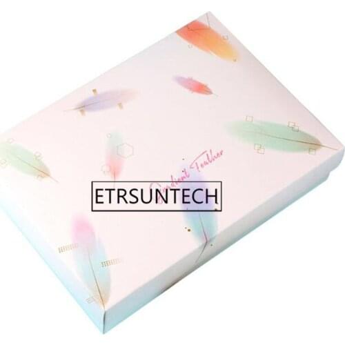 100pcs Feather Pattern Mooncake Box Biscuit Dessert Packaging Box Chocolate Candy Gift Boxes For Wedding Birthday Party