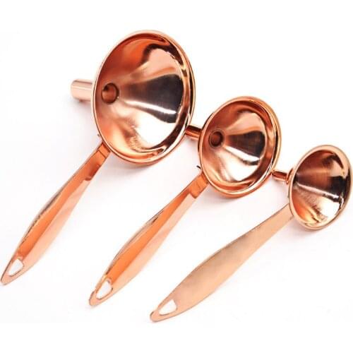 3Pcs / Set Stainless Steel Small Funnel with Handle Multifunctional Oil Drainer 23GB