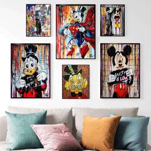 Disney 5D DIY Diamond Painting Graffiti Art Mickey Mouse and Donald Duck Diamond Embroidery Mosaic Home Decor Cross Stitch Kits