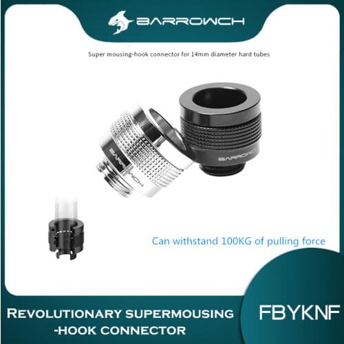 Barrowch Water Cooling Fittings Wolverine Series Super Anti-off Water Cooling Metal Connector for Hard TubesOD14mm OD16mm FBYKNF