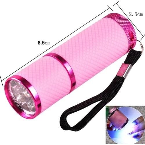 Free Delivery Nail Dryer Mini 9 LED Lights Flashlight UV Lamp Portable Nail Gel Mask Fast Drying Manicure Tools