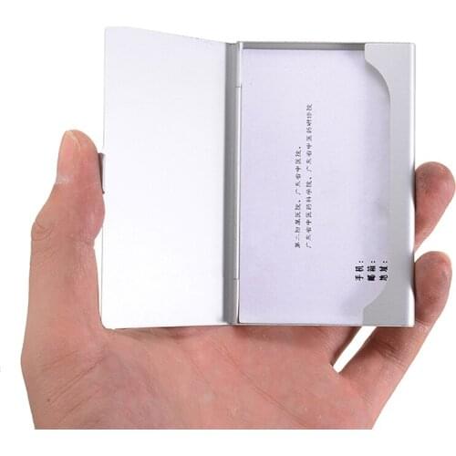 Business Card Case Holder Aluminum Credit Card Holder Silver Metal Box Pocket Credit ID Card Holder Simple Storage Case Wallet
