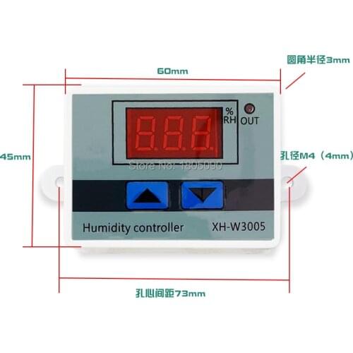 XH-W3005 12V 24V 220V Digital LED Display Humidity Controller Hygrometer Humidity Control Switch Hygrostat SHT20 Sensor Probe