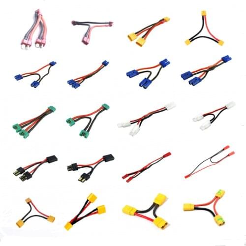 Deans EC3 EC5 JST XT60 XT90 XT90S MPX Tamiya Serial Parallel Battery Adapter Connector With 20/12/10awg Wire Cable for RC Hobby