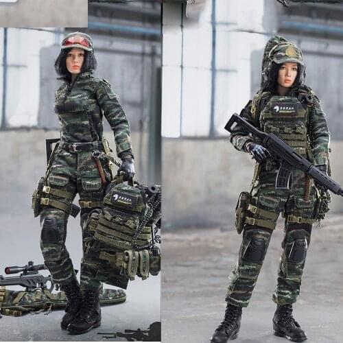 FS730211/6 Snow Leopard Commando Soldier Model Suit Female Soldier Sniper For Collection In Stock