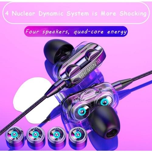 Hot Sale Phone Headset Dual-Action Smart Dual-Speaker In-Ear Earphones, Private Mode, Coil, Wire-Controlled Tuning