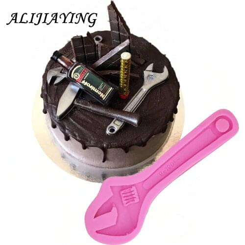 DIY Repair tools Silicone Mold Wrench Gadget Fondant Cake Mold chocolate Silicone Mould Cake decorating tools D0514