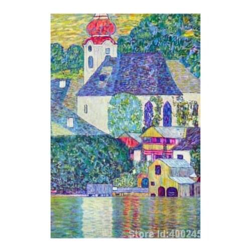 Famous Oil painting St. Wolfgang Church Gustav Klimt reproductions Canvas Art High quality Hand painted