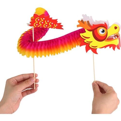 Chinese dragon art paper tumbling magic woven folk kids DIY christmas toys