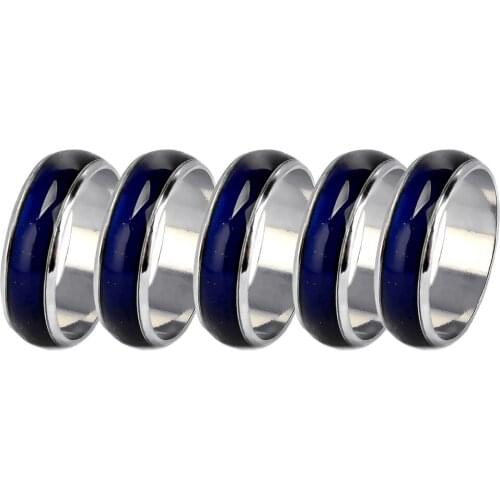 5pcs Mixed Sizes Mood Ring Change Color Ring Temperature Finger Ring wedding Ring Smart Jewelry Band for Women Men Gift 2019 new
