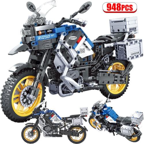 1:6 City Creator MOC High-Tech Motorcycle Car Model Building Blocks Speed Racing Car Motorbike Vehicle Bricks Toys for Children